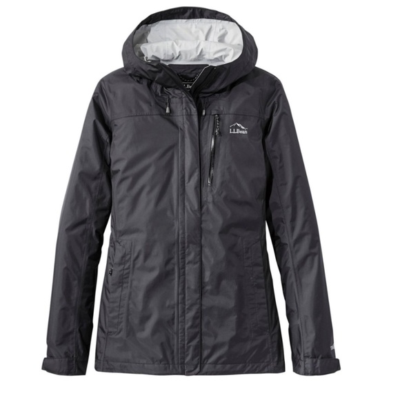 LL Bean Black Trail Model Rain Jacket Women 3X Hiking Hood Gorpcore Outdoor Fall - Picture 1 of 11